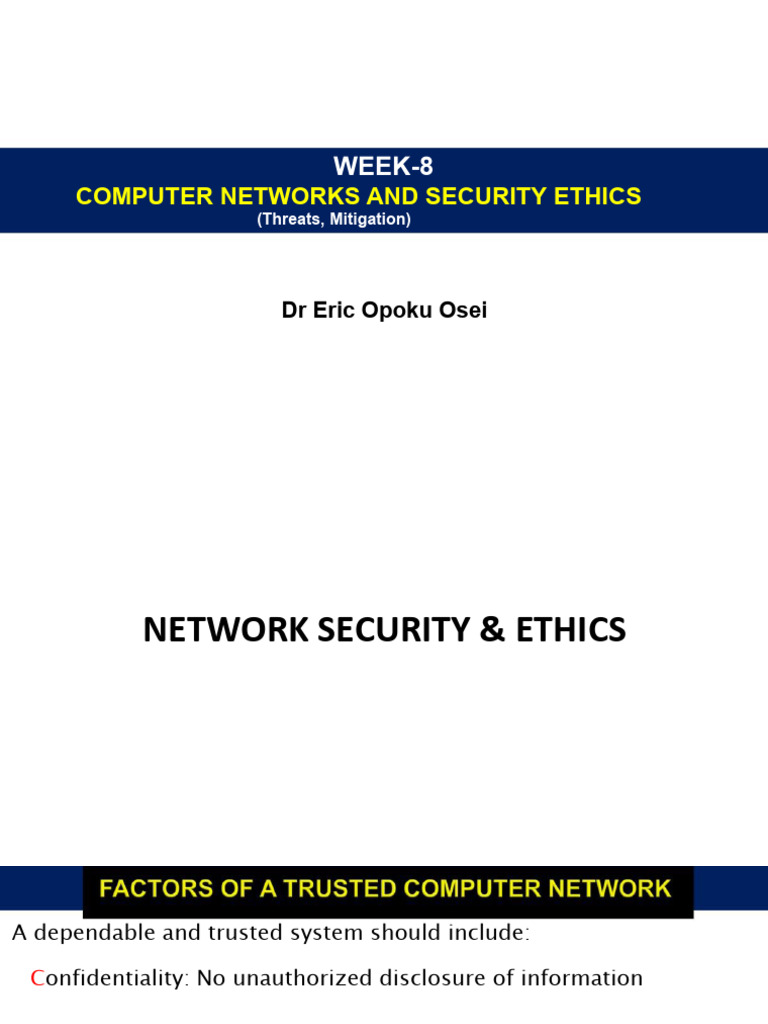 Week8_Computer Network Control Ethics | PDF | Security | Computer Security