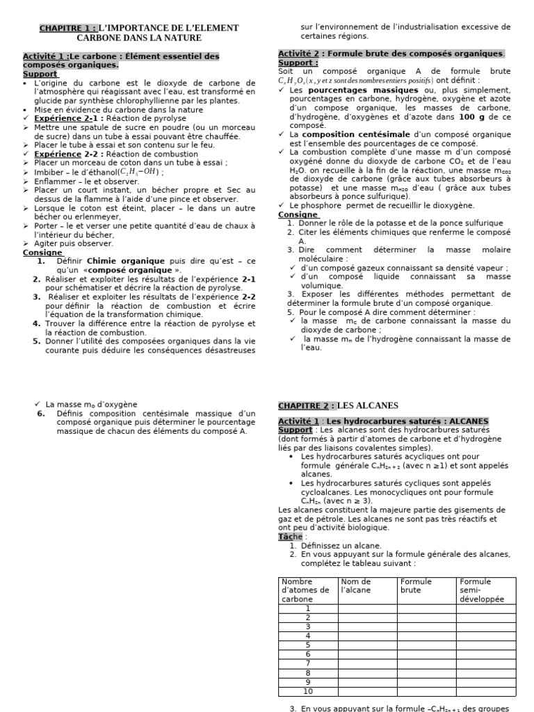 Chimie BTP2 | PDF | Alcène | Alcane