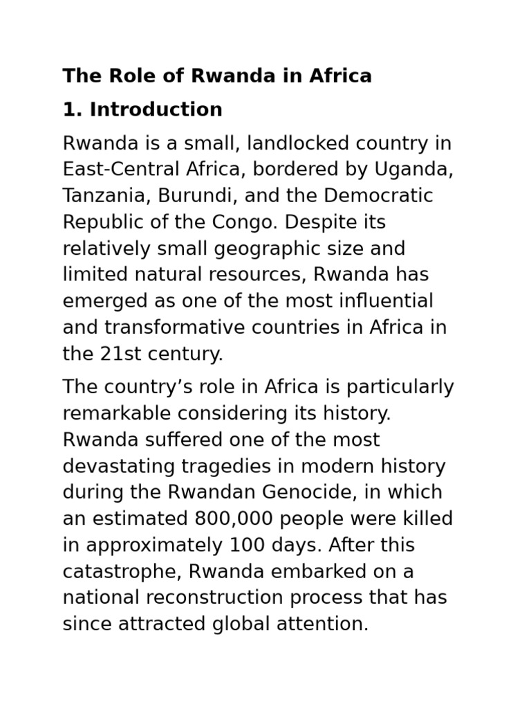 Role of Rwanda in Africa | PDF | Rwanda | Rwandan Genocide