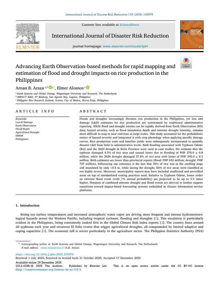 Advancing Earth Observation-Based Methods For Rapid Mapping and ...