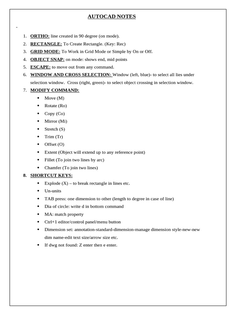 Autocad Notes | PDF