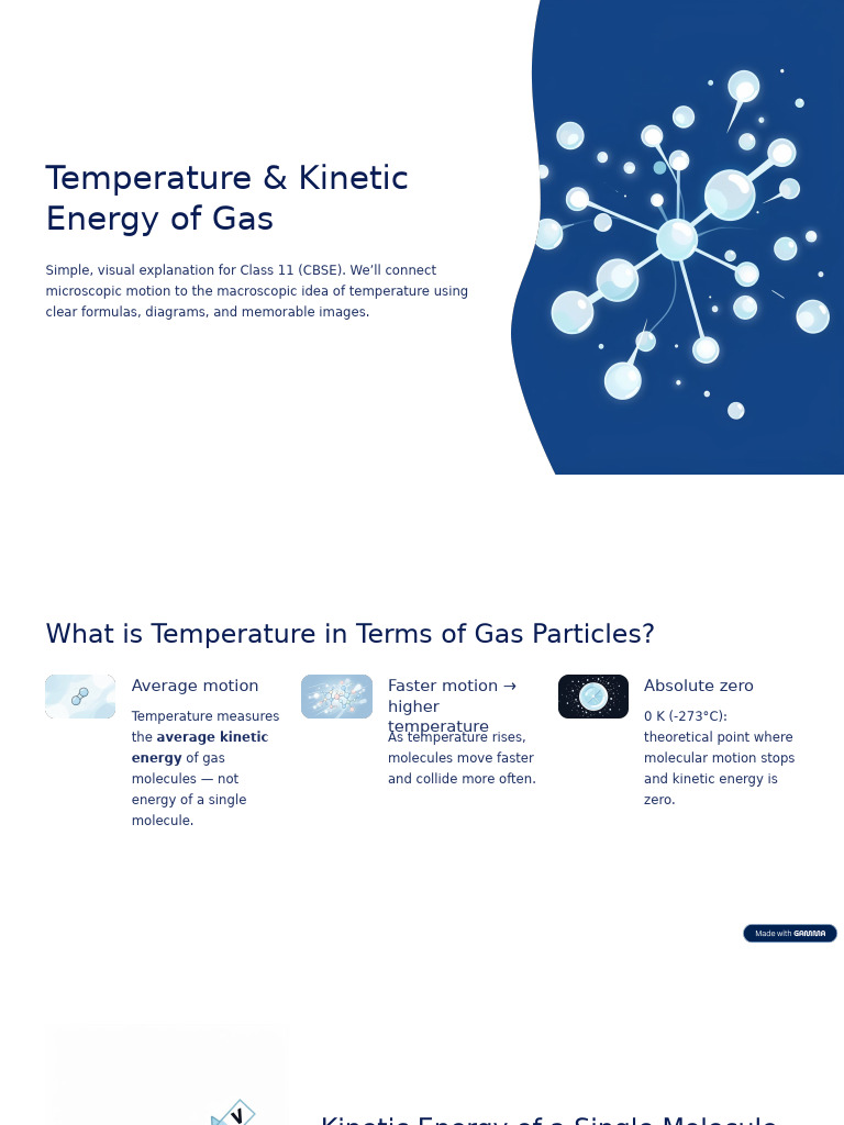 Temperature and Kinetic Energy of Gas | PDF | Temperature | Gases