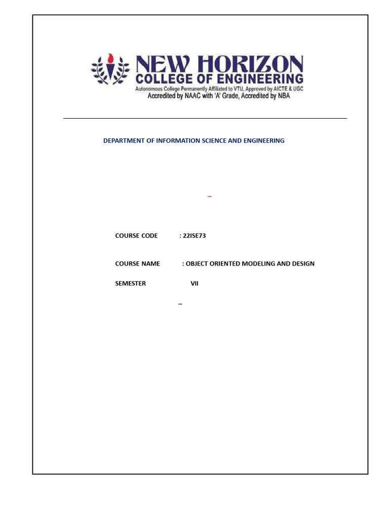 22ise73 Notes | PDF | Inheritance (Object Oriented Programming ...
