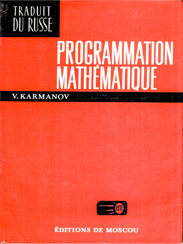 Programmation Mathématique Par v. Karmanov | PDF