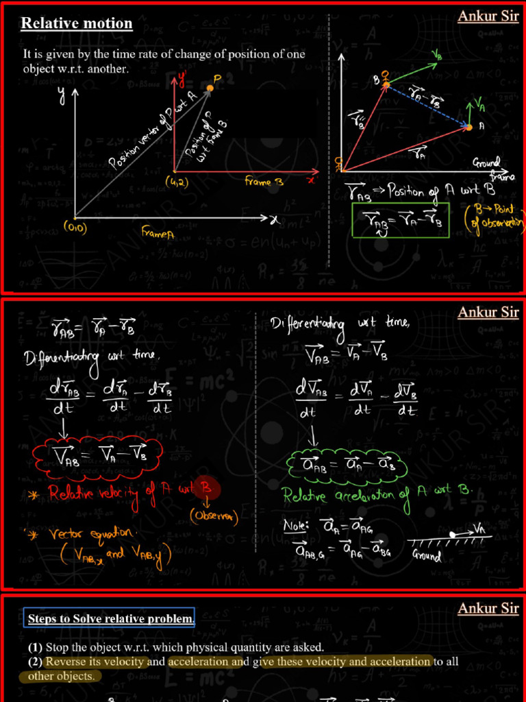 Relative Motion and Pseudo Force | PDF