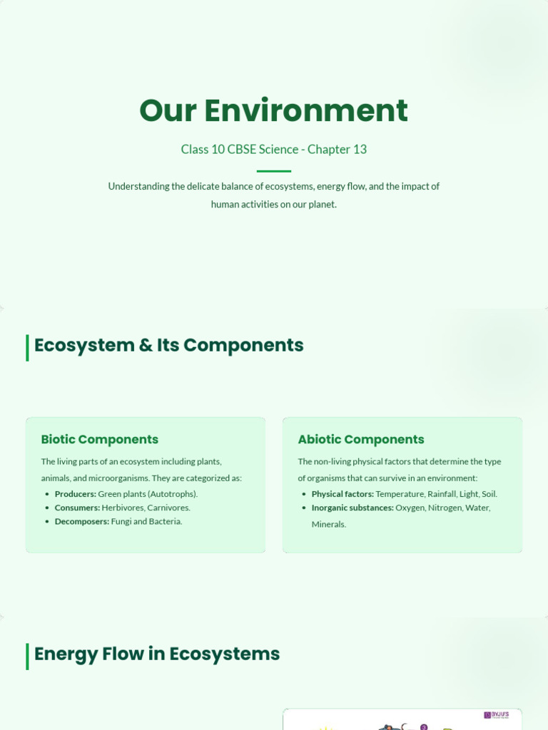 Our Environment Class 10 CBSE Science | PDF
