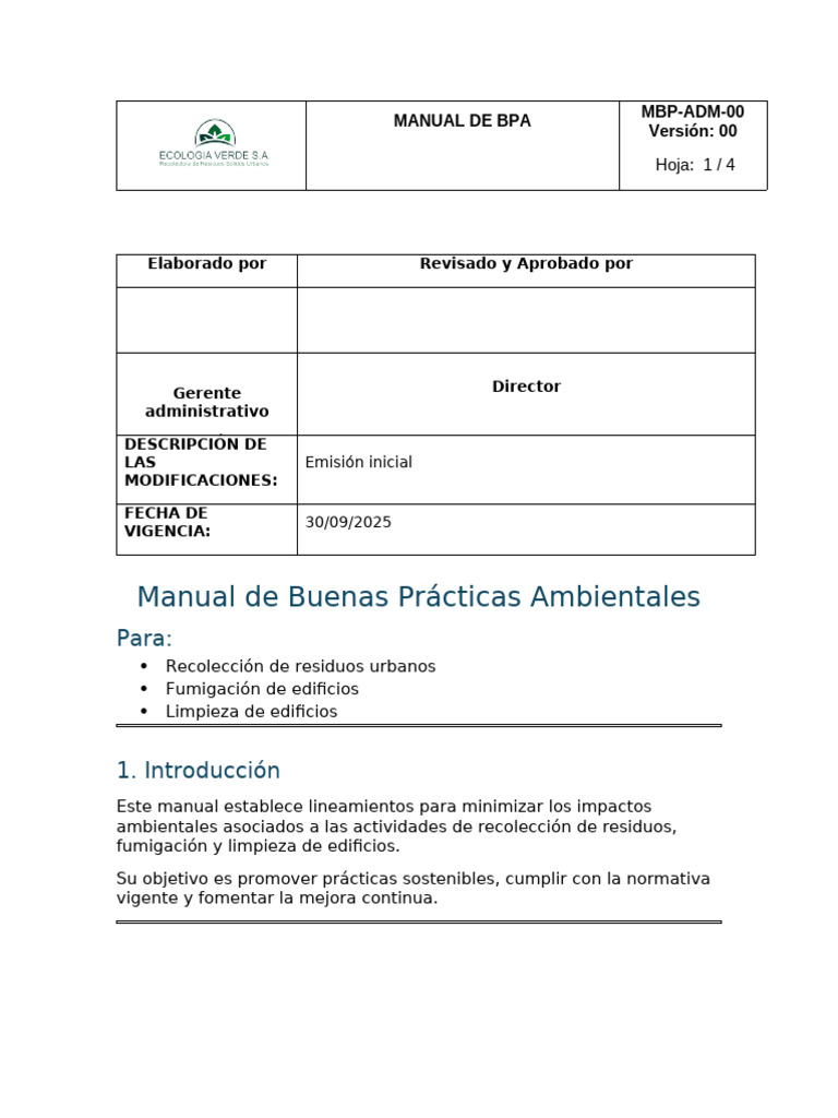 Manual Buenas Practicas Ambientales | PDF | Residuos | Gestión de residuos