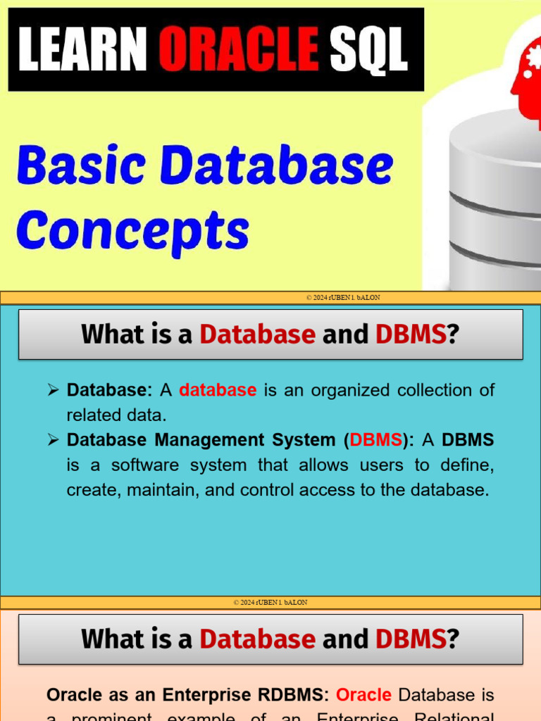 03 - Introduction To Oracle Database & SQL Basics | PDF | Sql ...