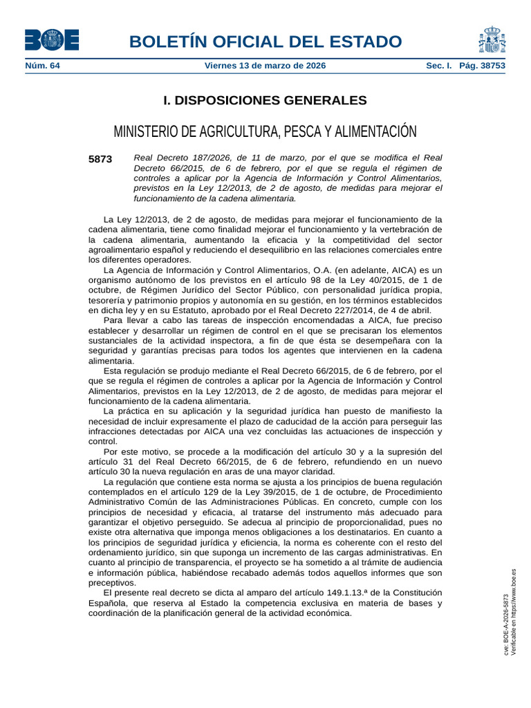 Boe A 2026 5873 | PDF | Justicia | Crimen y violencia