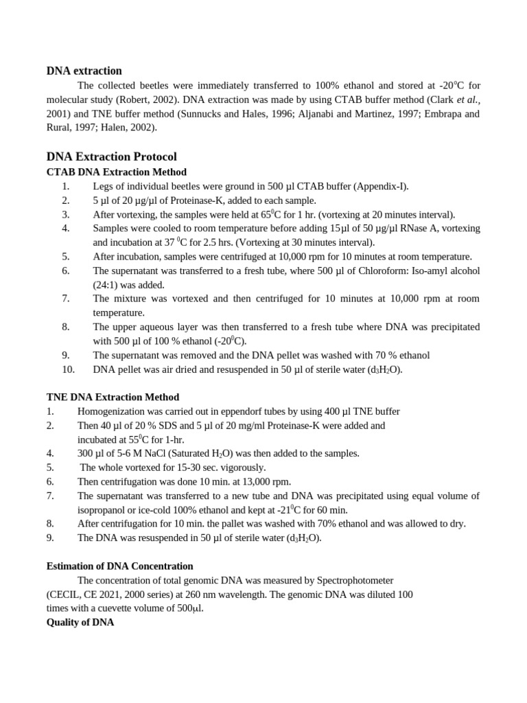 DNA Extraction PCR Protocol | PDF | Agarose Gel Electrophoresis ...