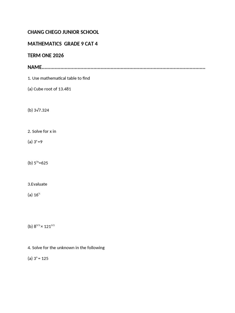 Grade 9 Mathematics | PDF