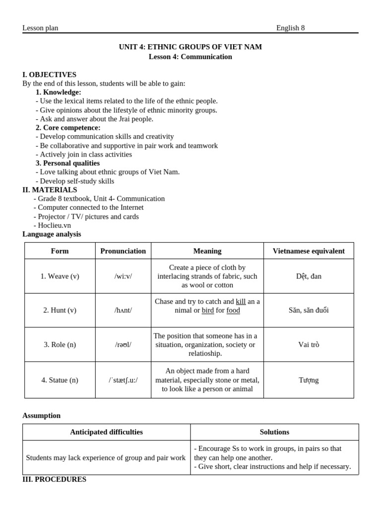 UNIT 4-Lesson 4 - Communication | PDF | Vocabulary | Human Communication
