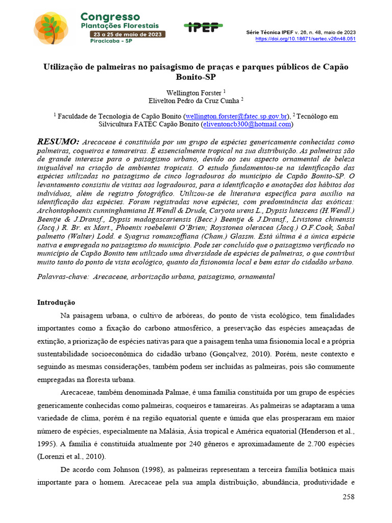 Ipef Sertec 48 051 | PDF | Arecaceae | Folha