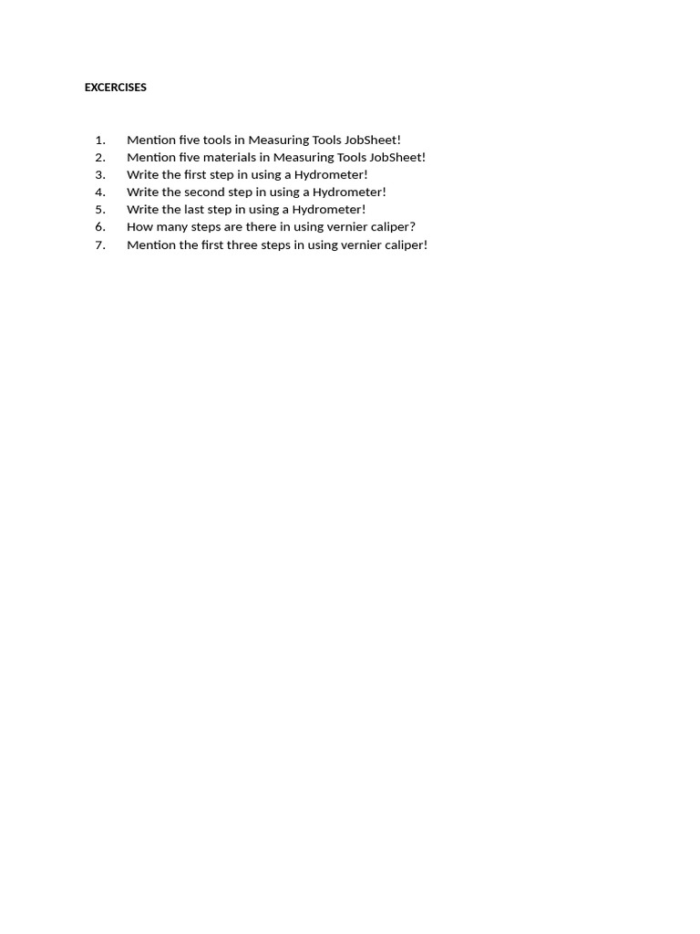 Excercises | PDF