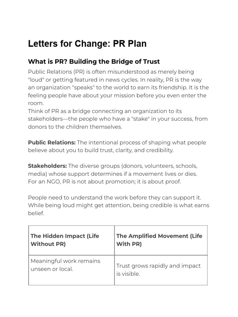 Comprehensive PR Growth Strategy | PDF | Non Governmental Organization ...