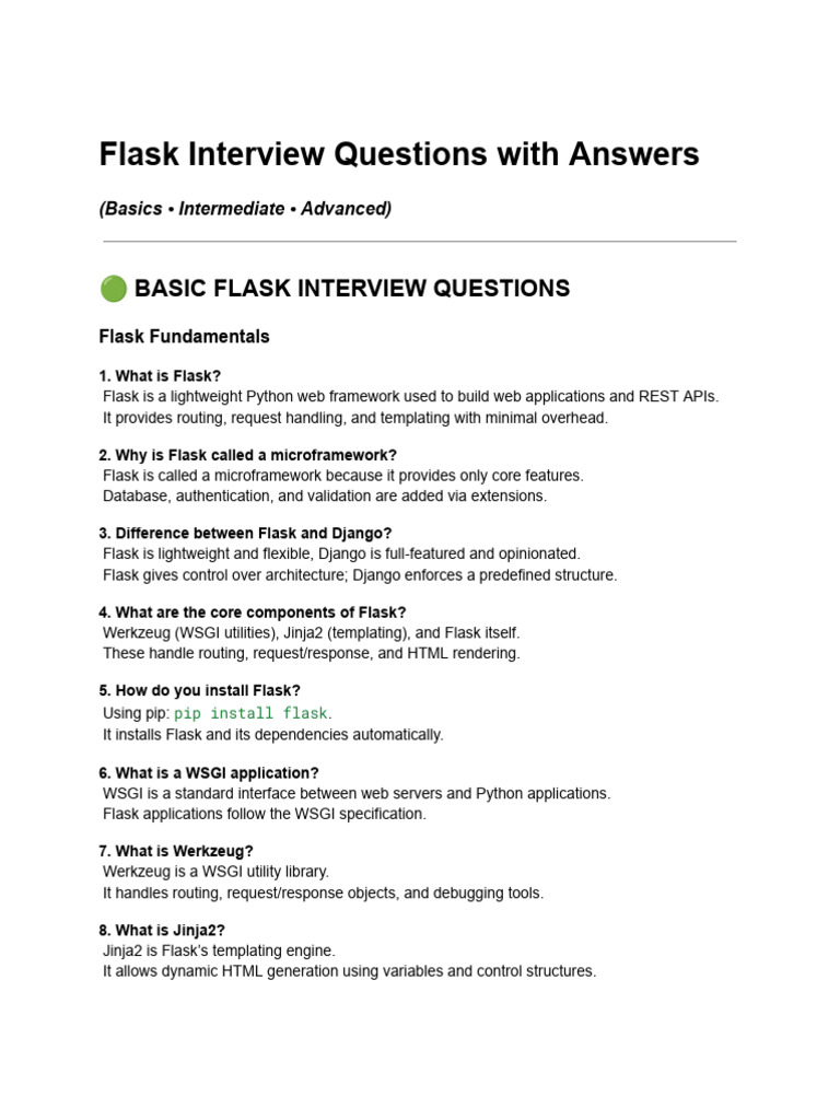 Flask Interview Questions With Answers | PDF | Http Cookie | Computing