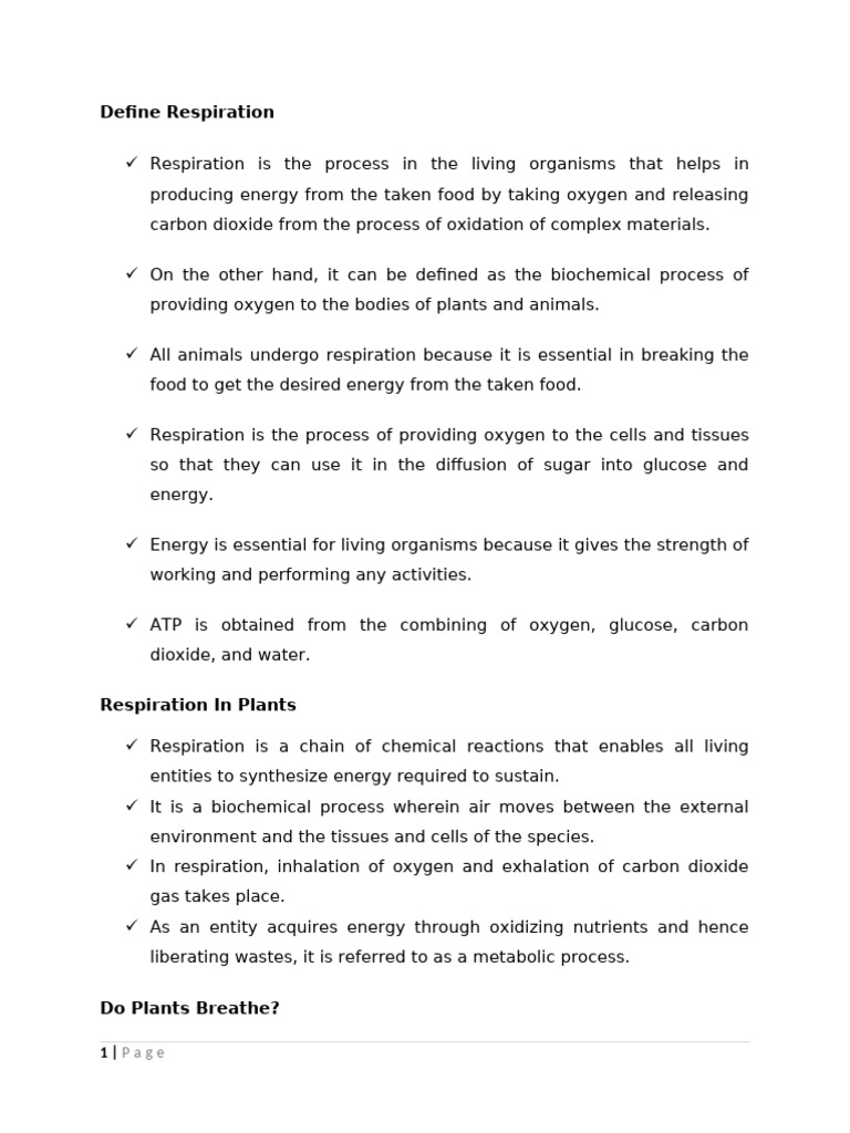 Respiration in Plants and Animals | PDF | Cellular Respiration | Stoma