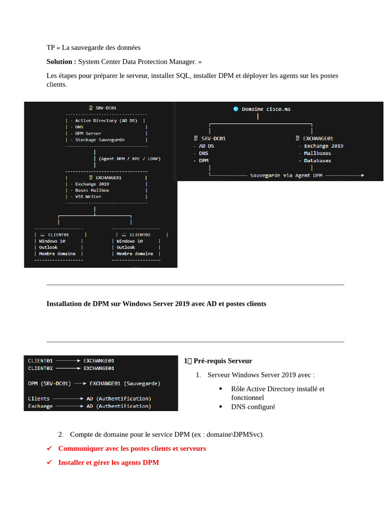 TP DPM | PDF | Sauvegarde (informatique) | Microsoft SQL Server