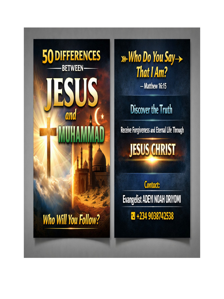 50 Differences Jesus Muhammad Full Booklet | PDF | Jesus | Resurrection ...