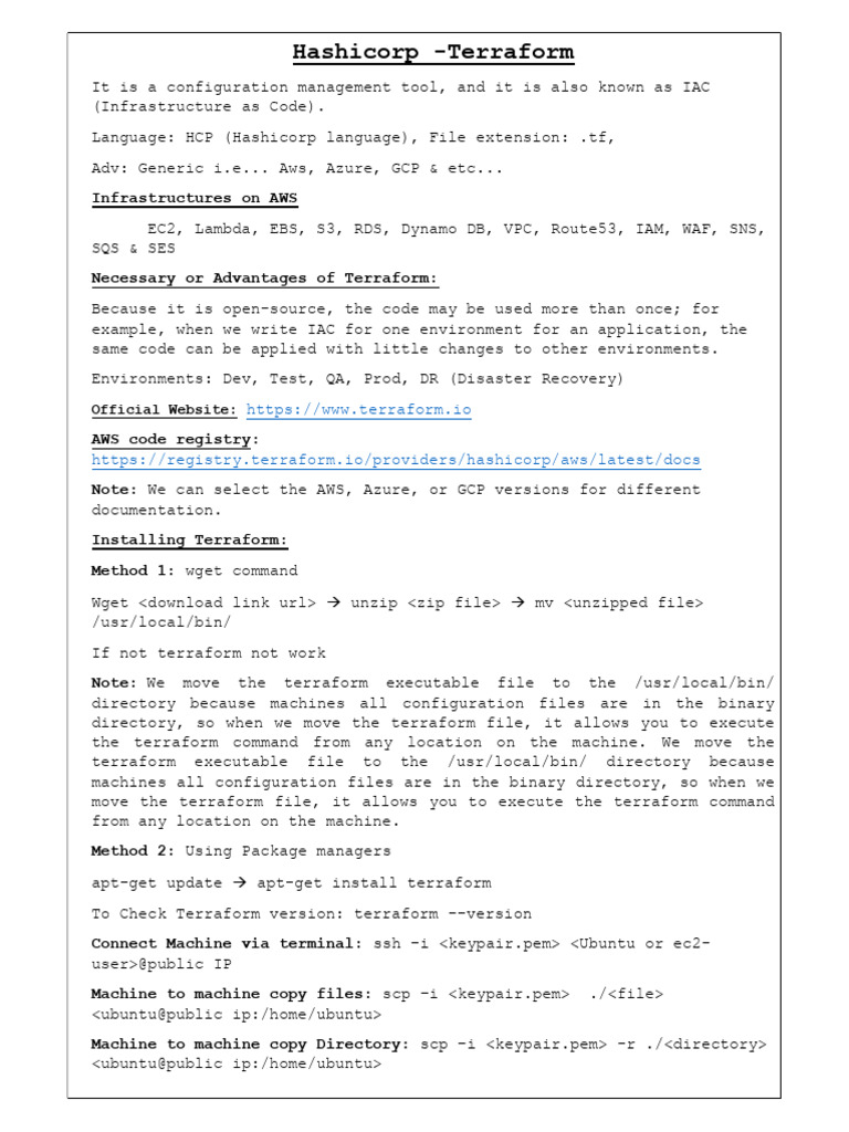 Terraform Cheat Sheet-1 | PDF | Command Line Interface | Computer ...
