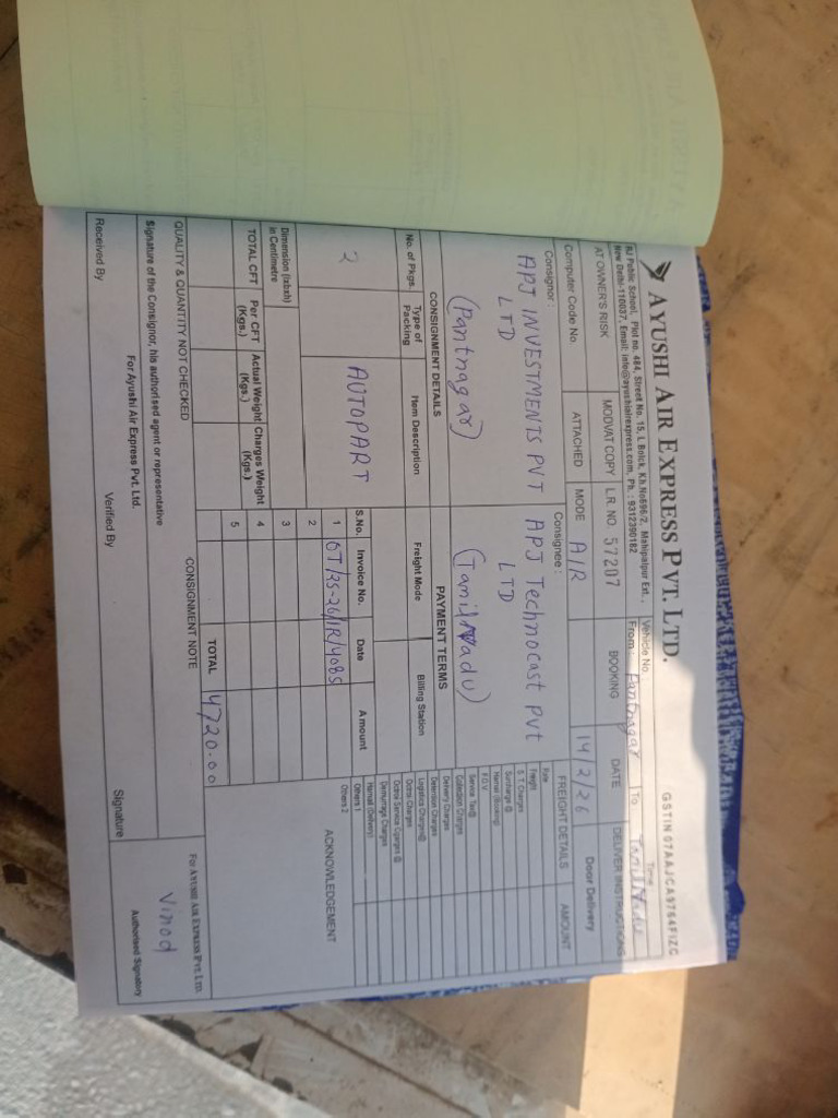 CRN1206704231 Delivery Note | PDF