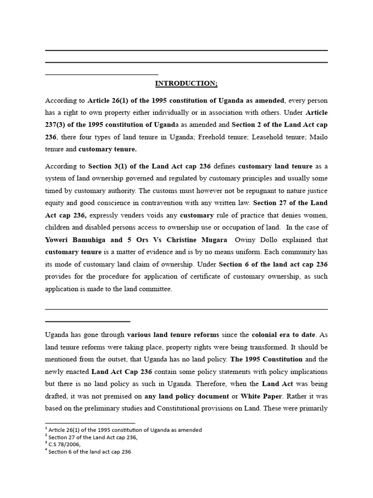 Final Cat 2 Land Law 1 | PDF | Leasehold Estate | Land Reform