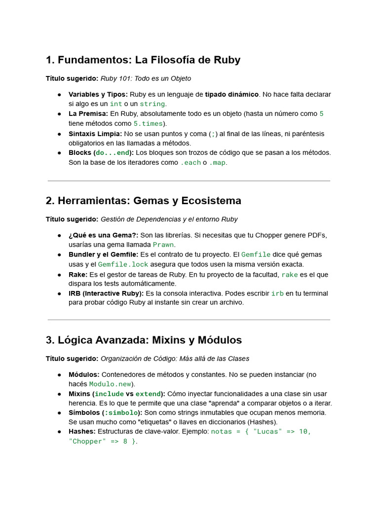 Ruby Primera Parte Mixin | PDF | Ruby (lenguaje de programación ...