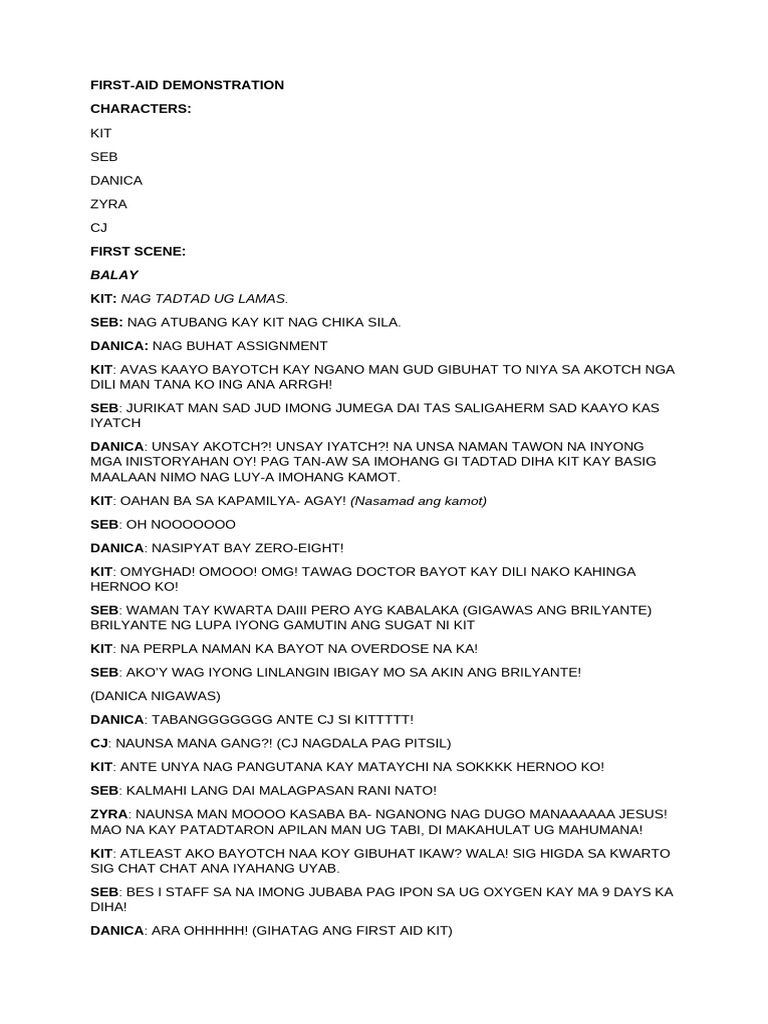 First Aid Demo Script | PDF