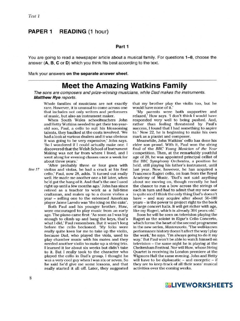 Reading Exercise 2 | PDF