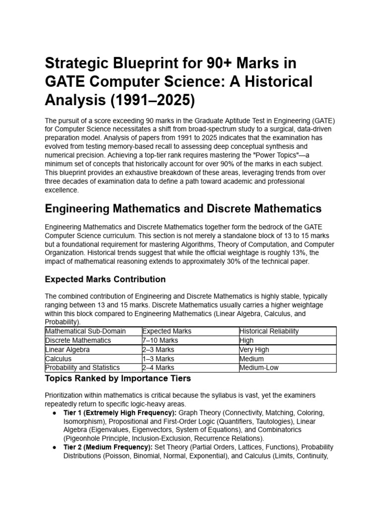 GATE CS 90 - Score Blueprint | PDF | Mathematics | Parsing