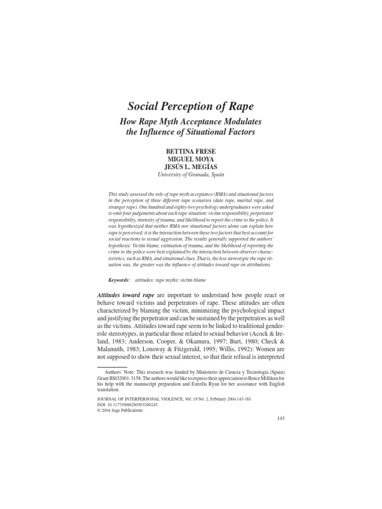 Frese Et Al., 2004 | PDF | Rape | Gender Role