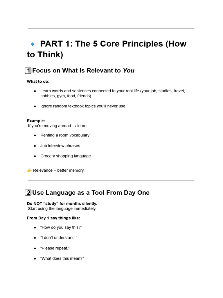 The 5 Core Principles (How To Think) | PDF | English Language | Linguistics
