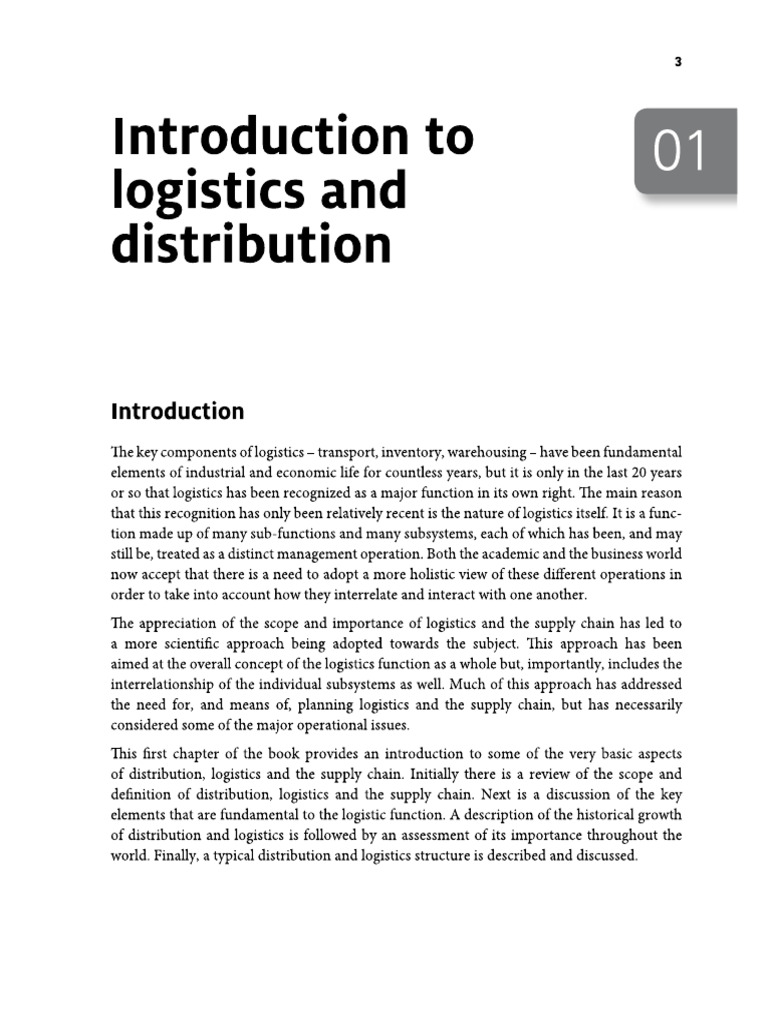 Chapter 1 Intro To Logistics | PDF