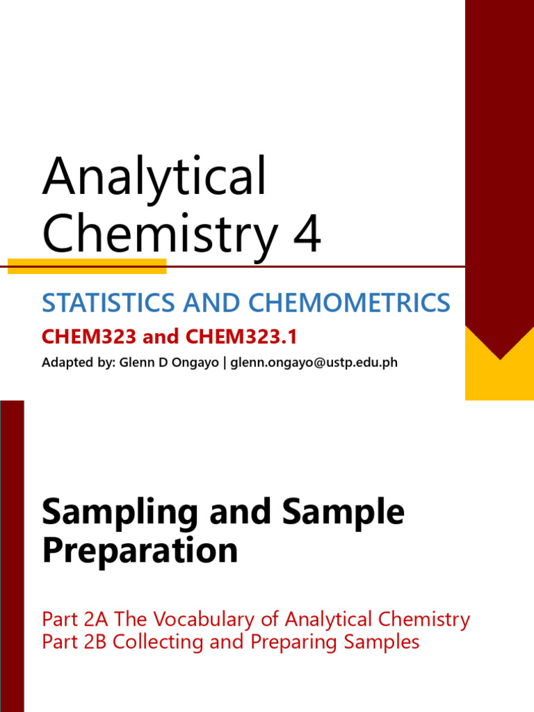 Sampling and Sample Preparation - Part A&b | PDF | Sampling (Statistics ...