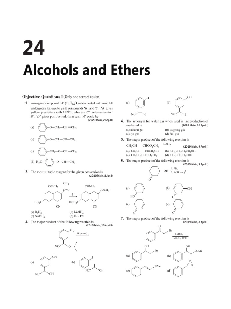 Alcohol and Ethers | PDF | Ether | Ester