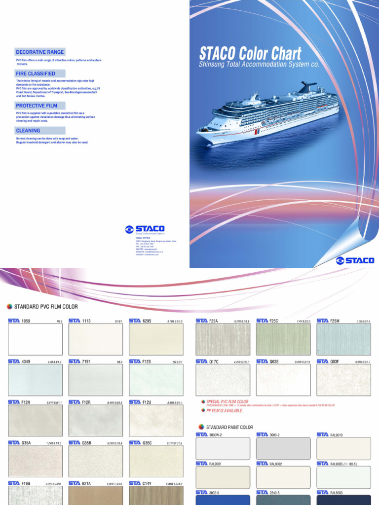 Staco Color Chart for Wall & Ceiling, Door Blade | PDF