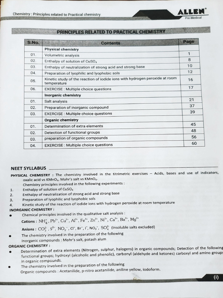 Practical Chemistry Class 12 | PDF