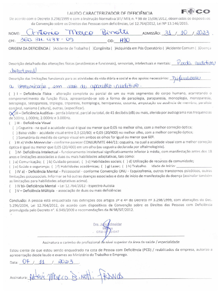 Laudo PCD | PDF