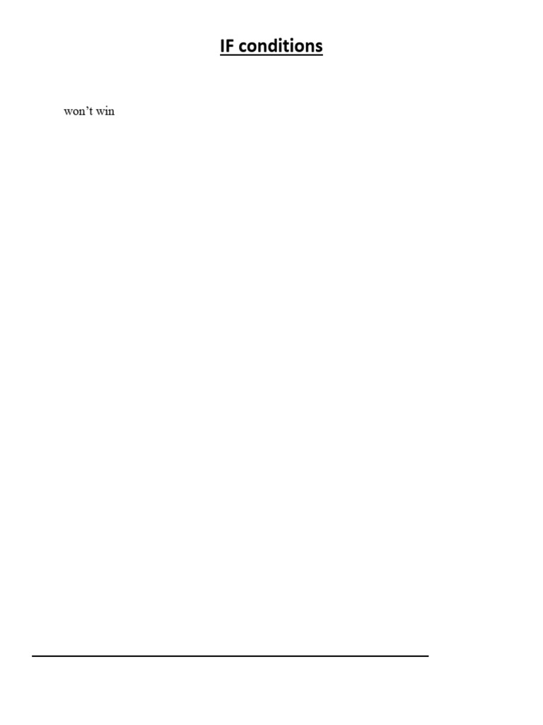If Conditions | PDF