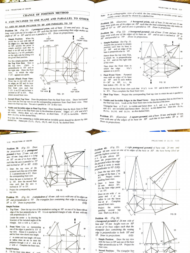 Projection of Solids | PDF | Triangle | Tetrahedron