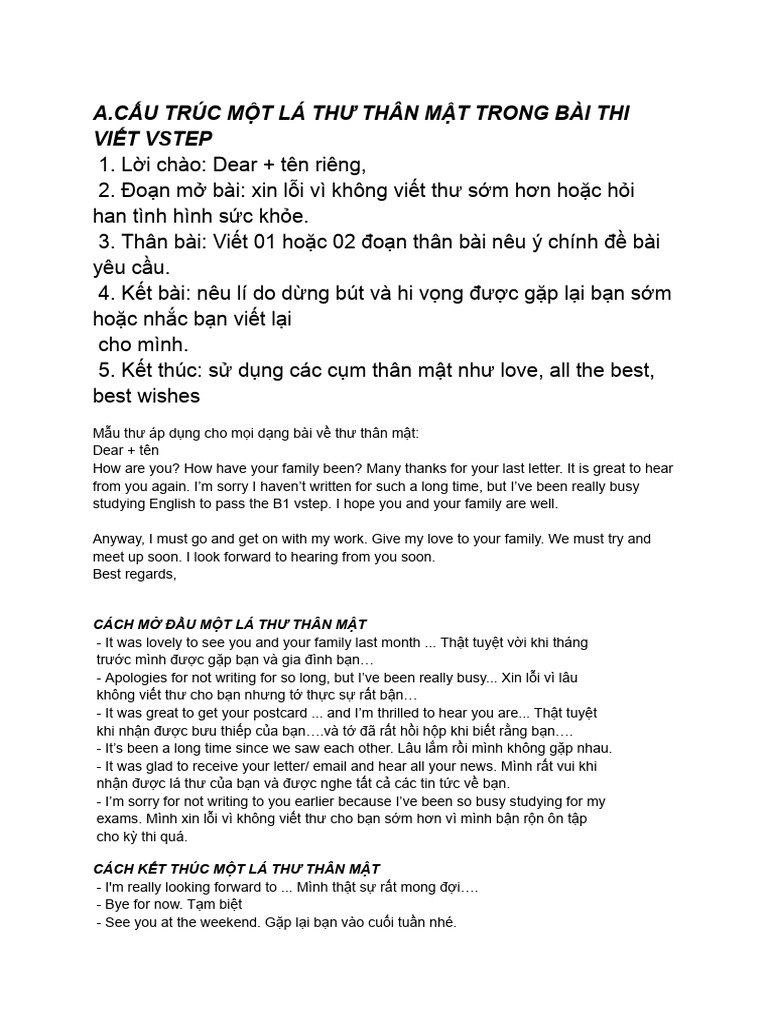 Writing Vstep Part 1 | PDF