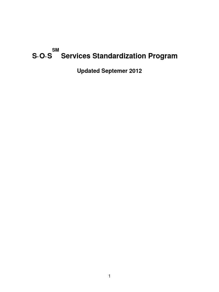 SOS Services Standardization Program Updated | PDF | Calibration ...