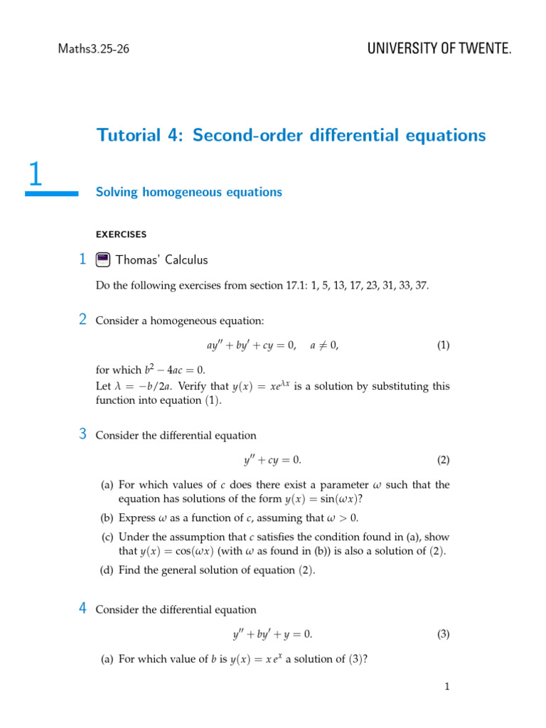 Maths3 Tutorial 25-26 | PDF | Equations | Mathematical Objects
