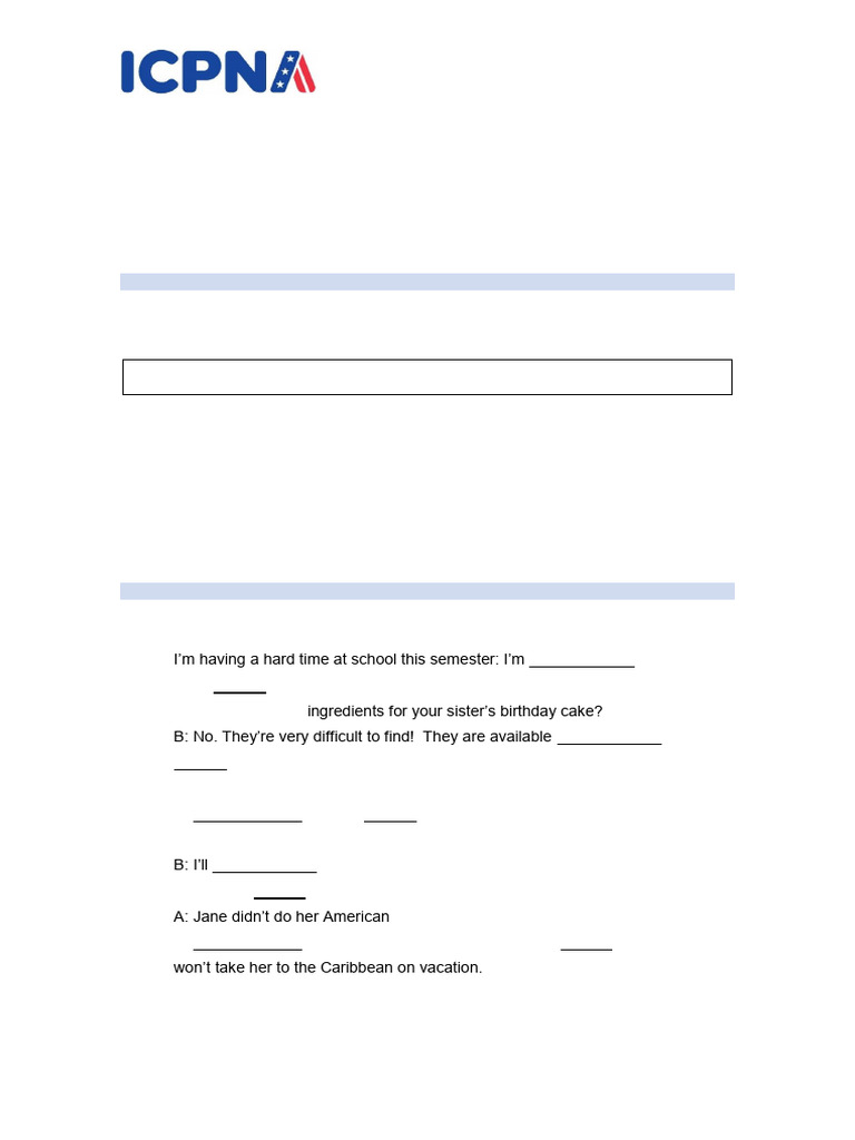 I12 Worksheet A - Answer Key | PDF