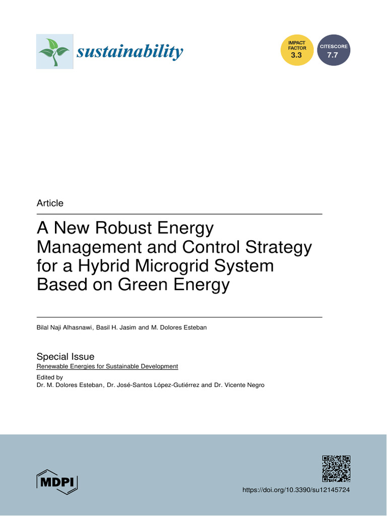 A New Robust Energy Management and Control For A Green Energy Hybrid ...