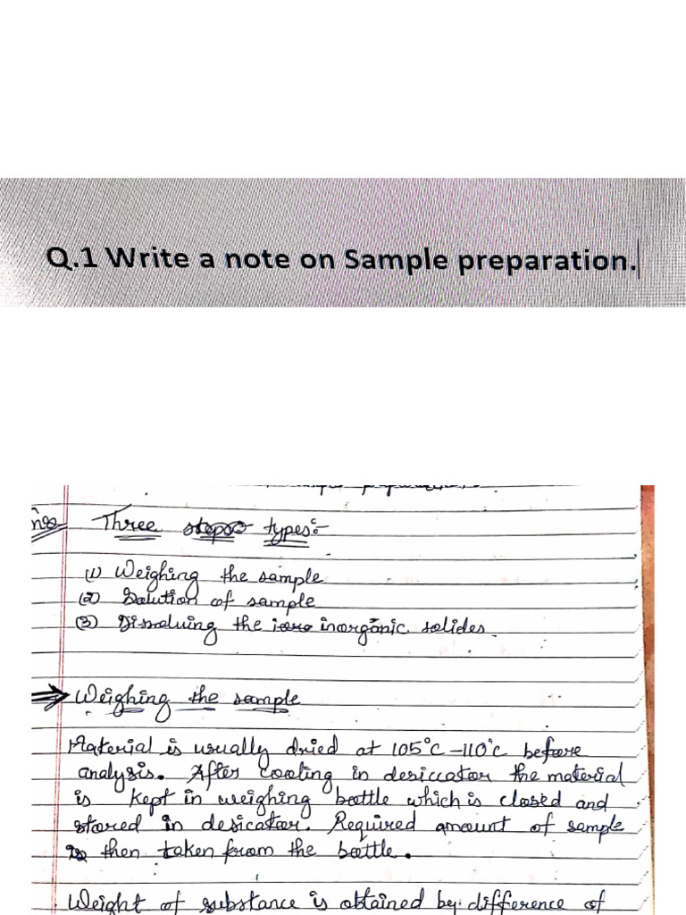 AC Unit-3 Sampling and Sample Preparations Notes and Ques Bank | PDF