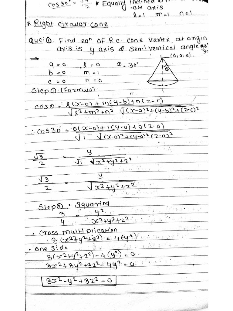 Right Circular Cone | PDF
