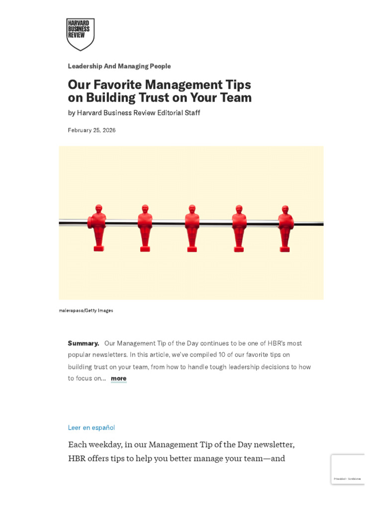 Our Favorite Management Tips On Building Trust On Your Team | PDF ...