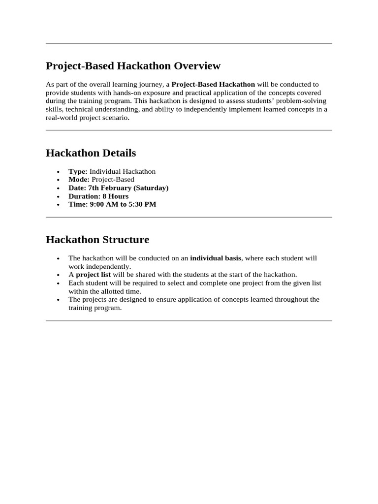 Hackathon Details LPU HCL | PDF