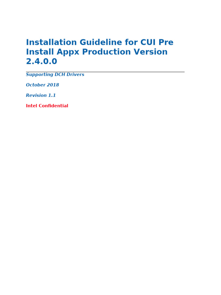 Installation Guideline For CUI Pre Install PV Appx Version 2 - 4 - 0 ...